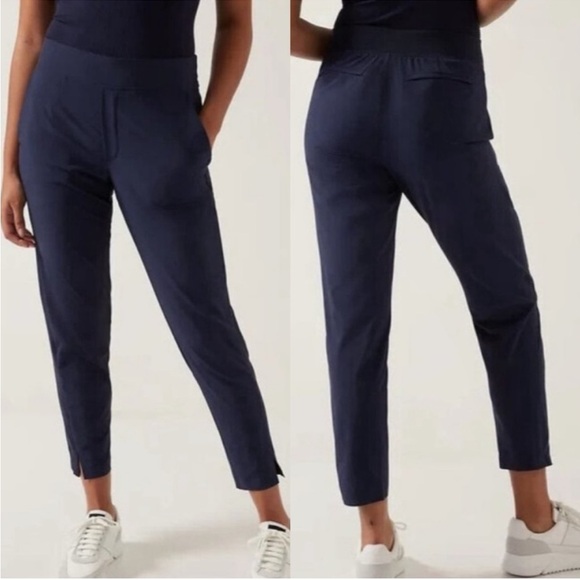 Athleta Pants - Athleta Brooklyn Ankle Pant Straight Leg Navy Blue Lightweight 14